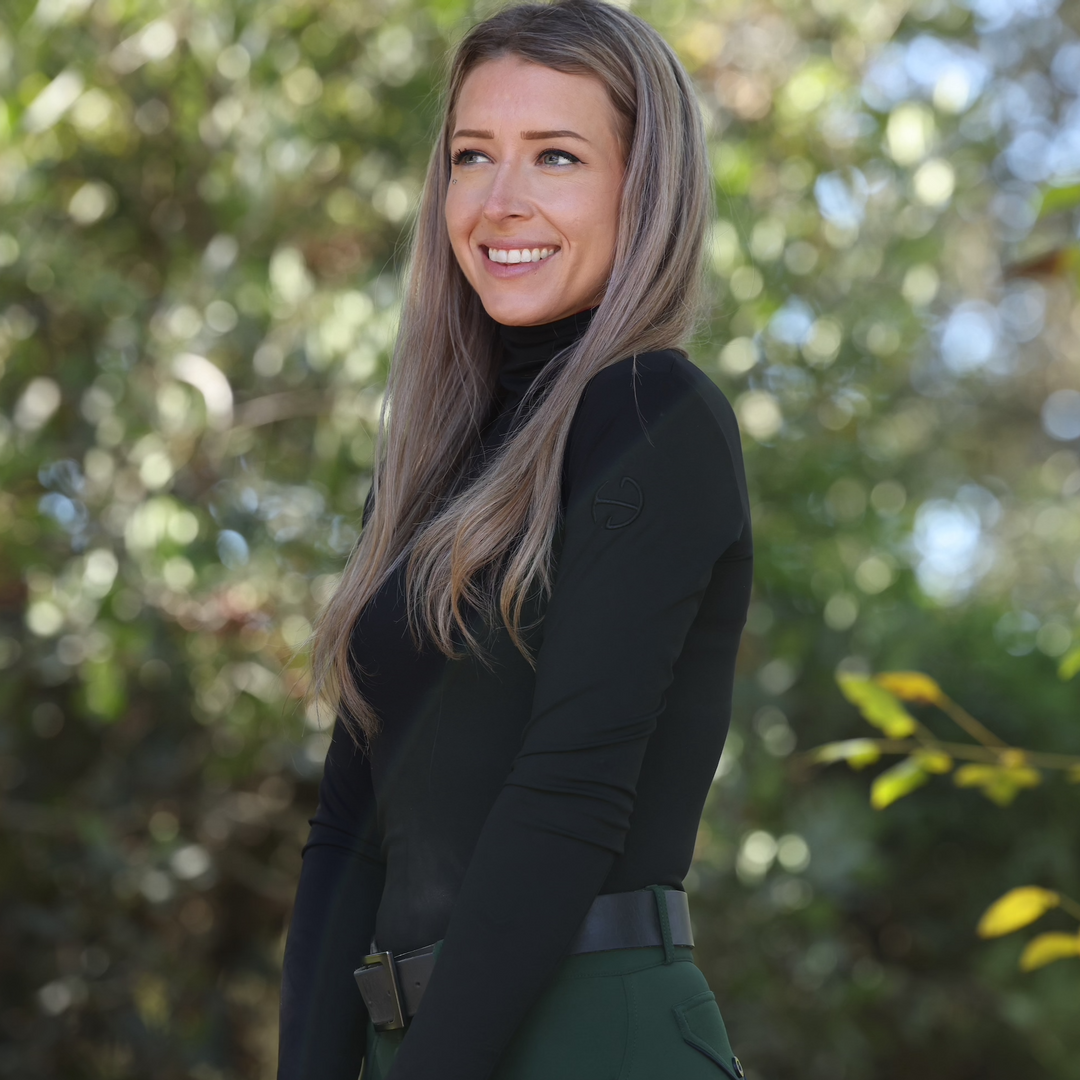 Jill - Long Sleeve Activewear Turtleneck Riding Shirt
