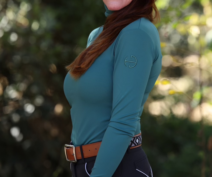 Jill - Long Sleeve Activewear Turtleneck Riding Shirt