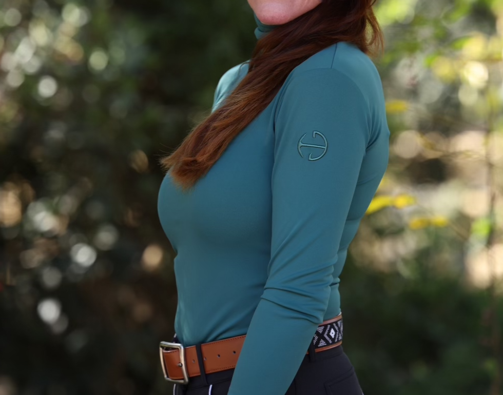 Jill - Long Sleeve Activewear Turtleneck Riding Shirt