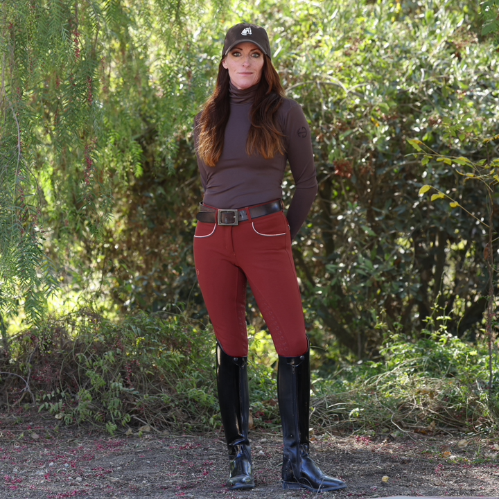 Jill - Long Sleeve Activewear Turtleneck Riding Shirt