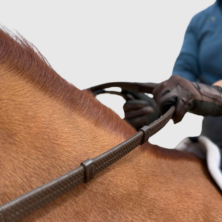 Super Grip Reins -Heavy Rubber Rein for Ultimate Grip- Hand Stops 5" (13cm) Apart CorrectConnect