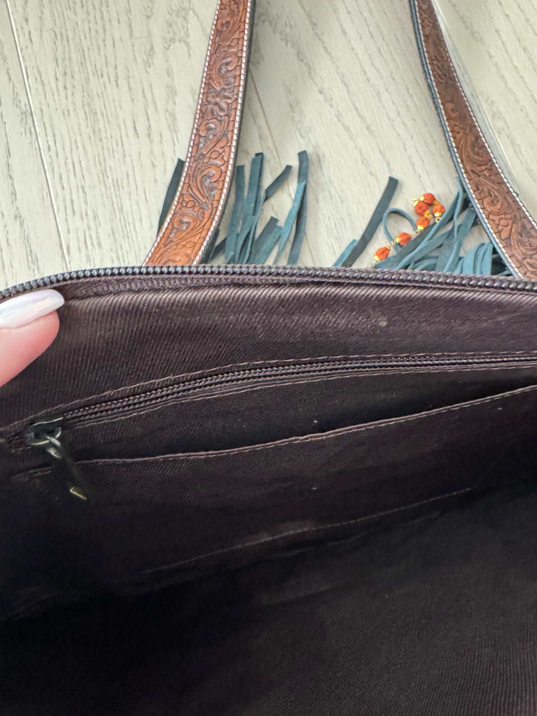 Howdy Tooled Leather Handbag