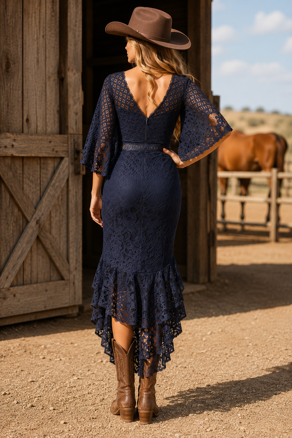 Reyna Dress - Navy Blue Lady Black Tie