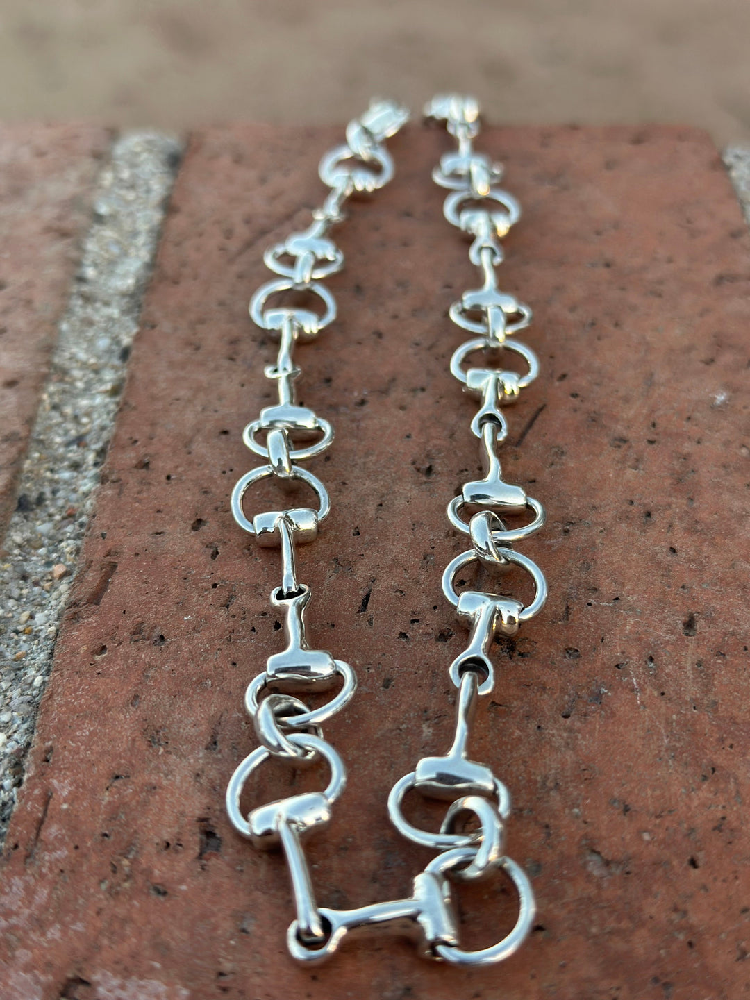 Sterling Silver Snaffle Bit 20” Chain Necklace