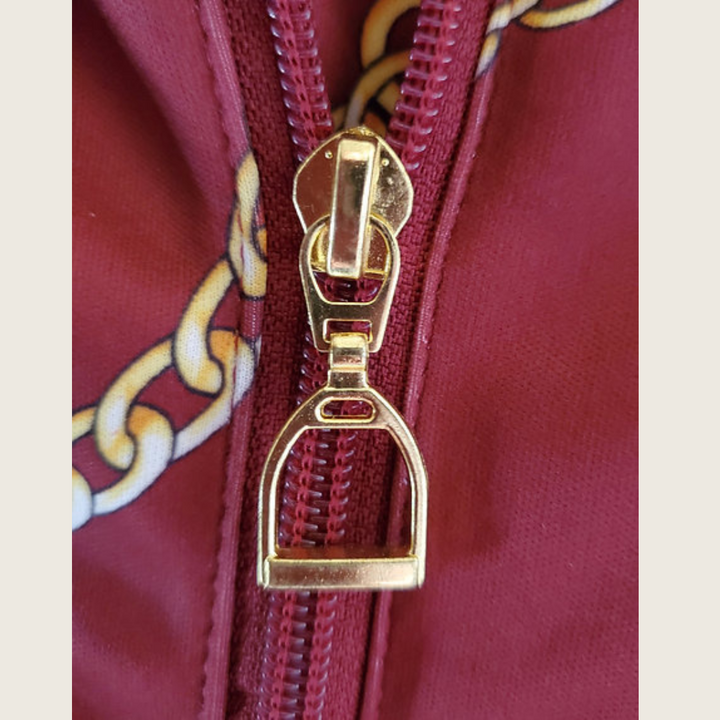 Burgundy Chain Link Print Vest
