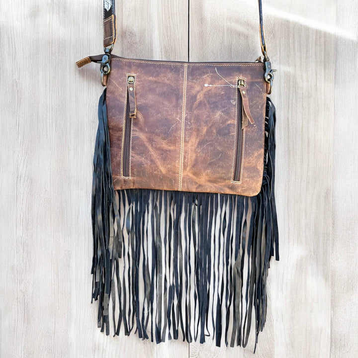Cherry Checker Tooled & Cowhide Crossbody Bag *Sample Sale*