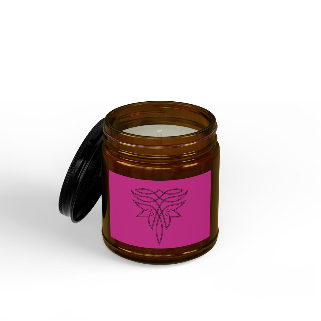 Pink Boot Stitch Scented Soy Candle - (Multi-Size, Amber Jar)