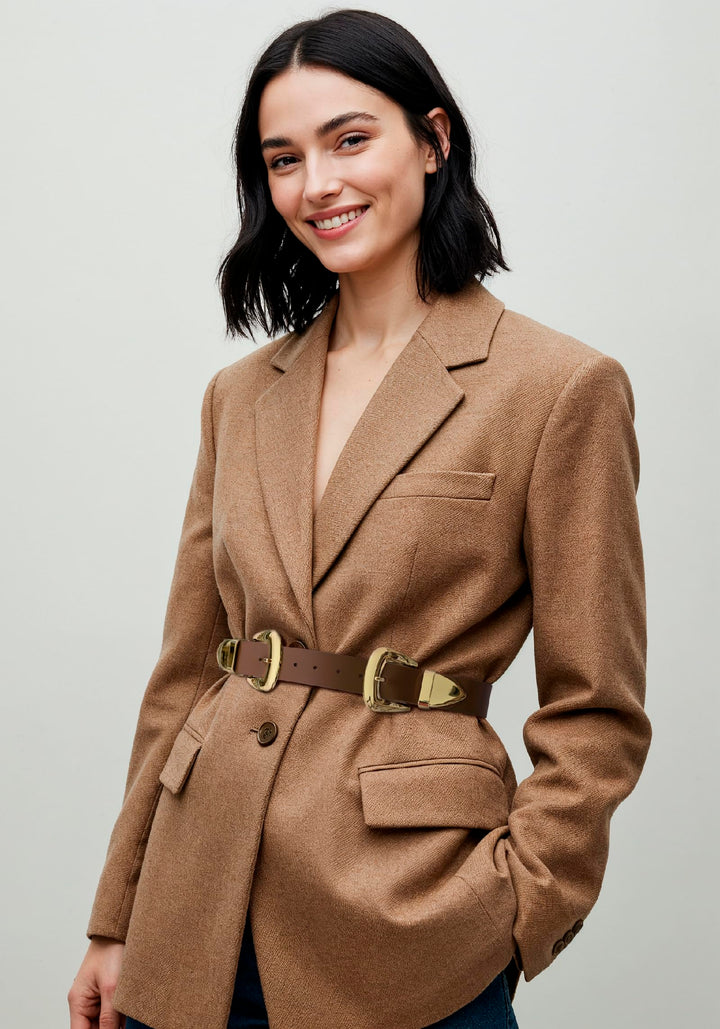 Double Buckle Western Waist Belt