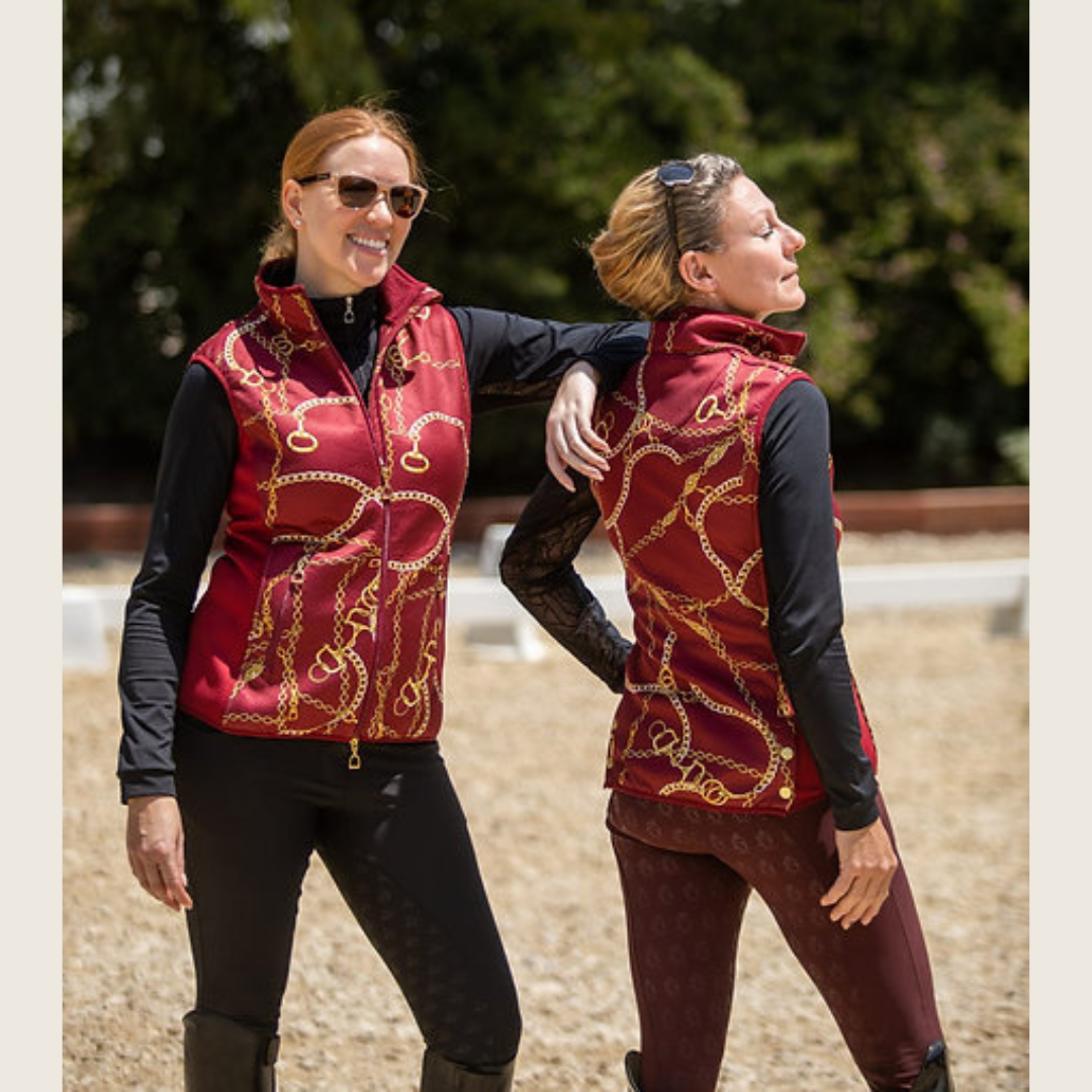 Burgundy Chain Link Print Vest
