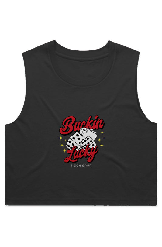 Buckin Lucky Print Crop Tank