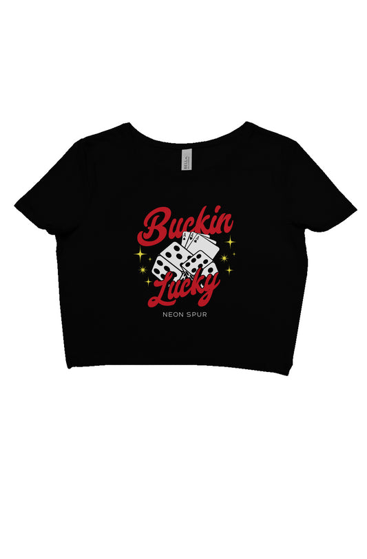 Buckin' Lucky Form Fitting Crop T-Shirt