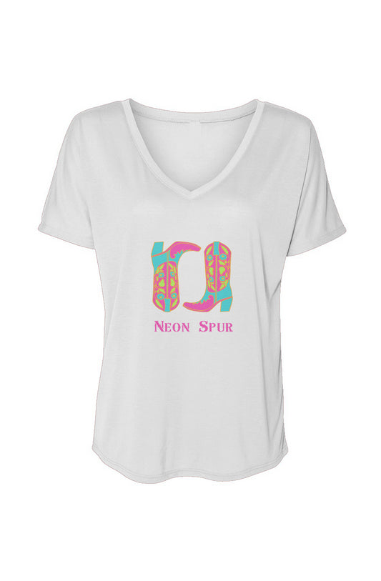 Women’s Neon Boots Slouchy V-Neck Tee