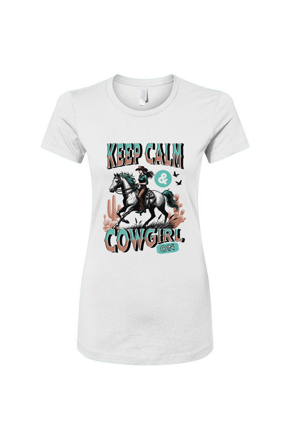 Keep Calm & Cowgirl On Women's Slim Fit Tee