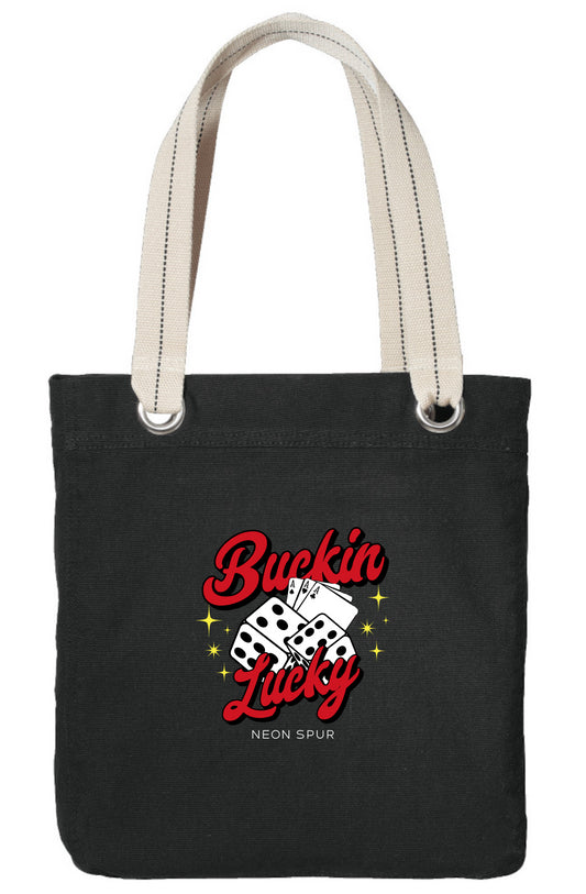 Buckin Lucky Black Tote