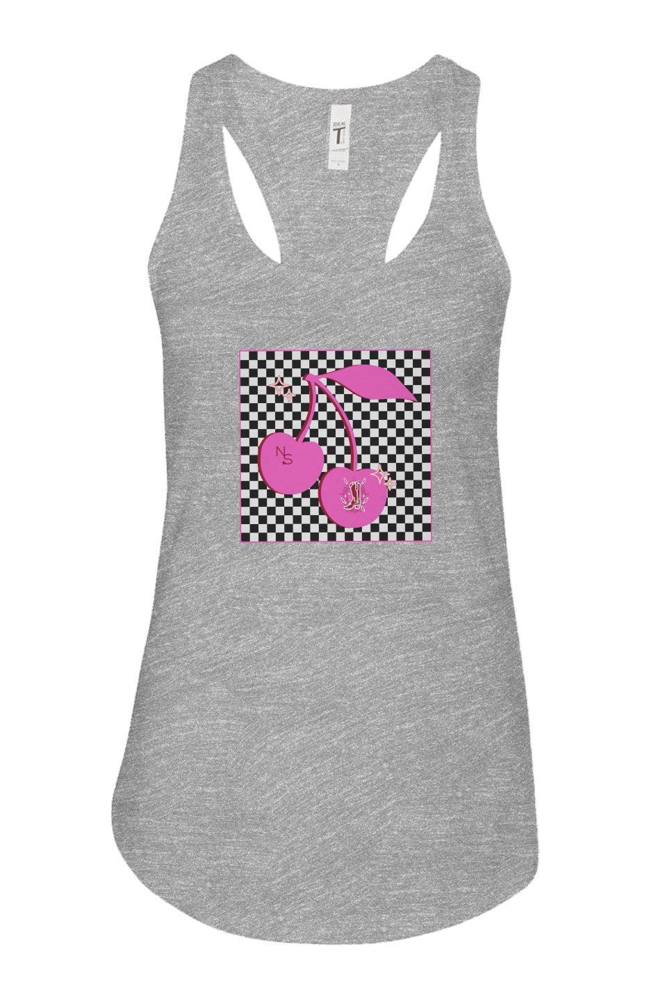 Cherries And Checker Racerback Tank