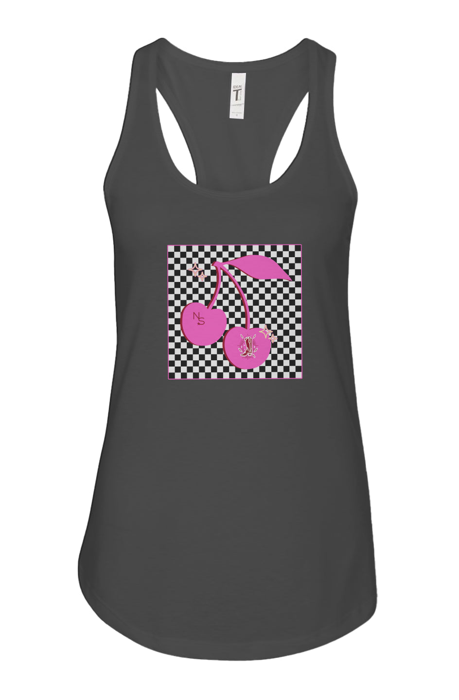 Cherries And Checker Racerback Tank