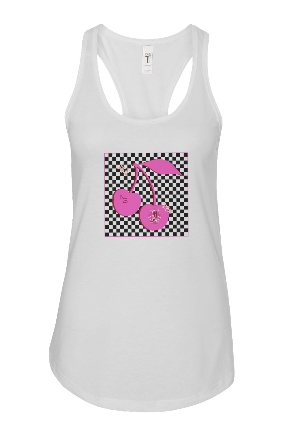 Cherries And Checker Racerback Tank