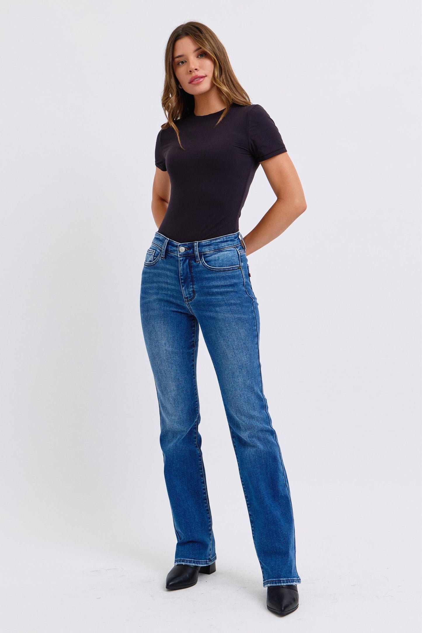 Run Mid-Rise Bootcut Jeans with Thermal Lining