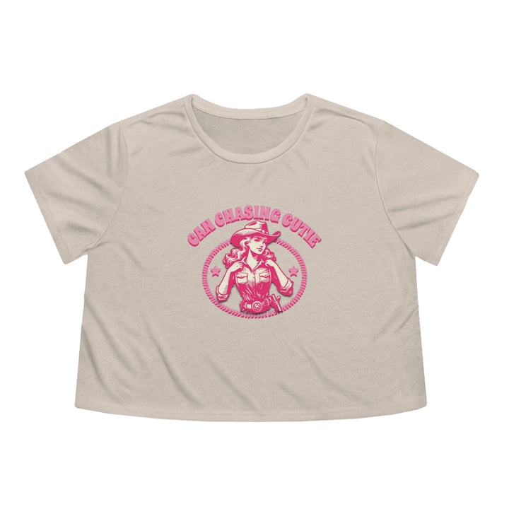 Can Chasing Cutie Flowy Cropped Tee