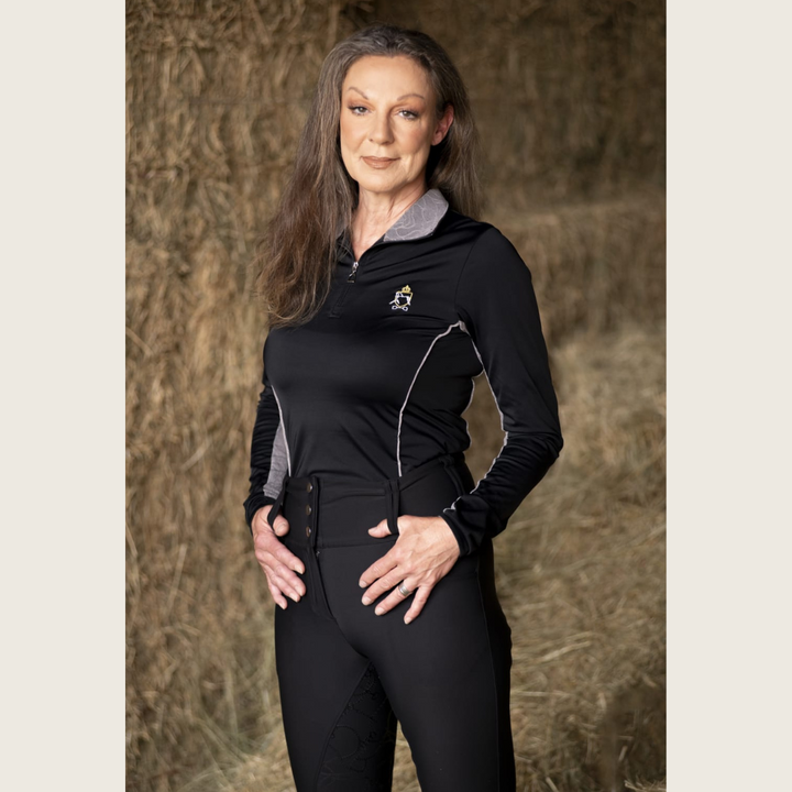 Midnight Rose Black and Silver Sun Shirt