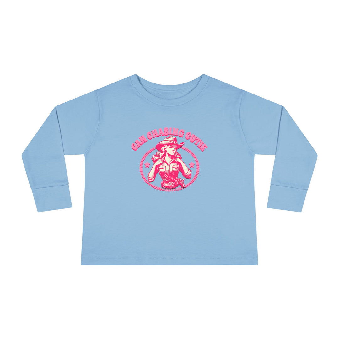 Can Chasing Cutie Toddler Long Sleeve Graphic Tee