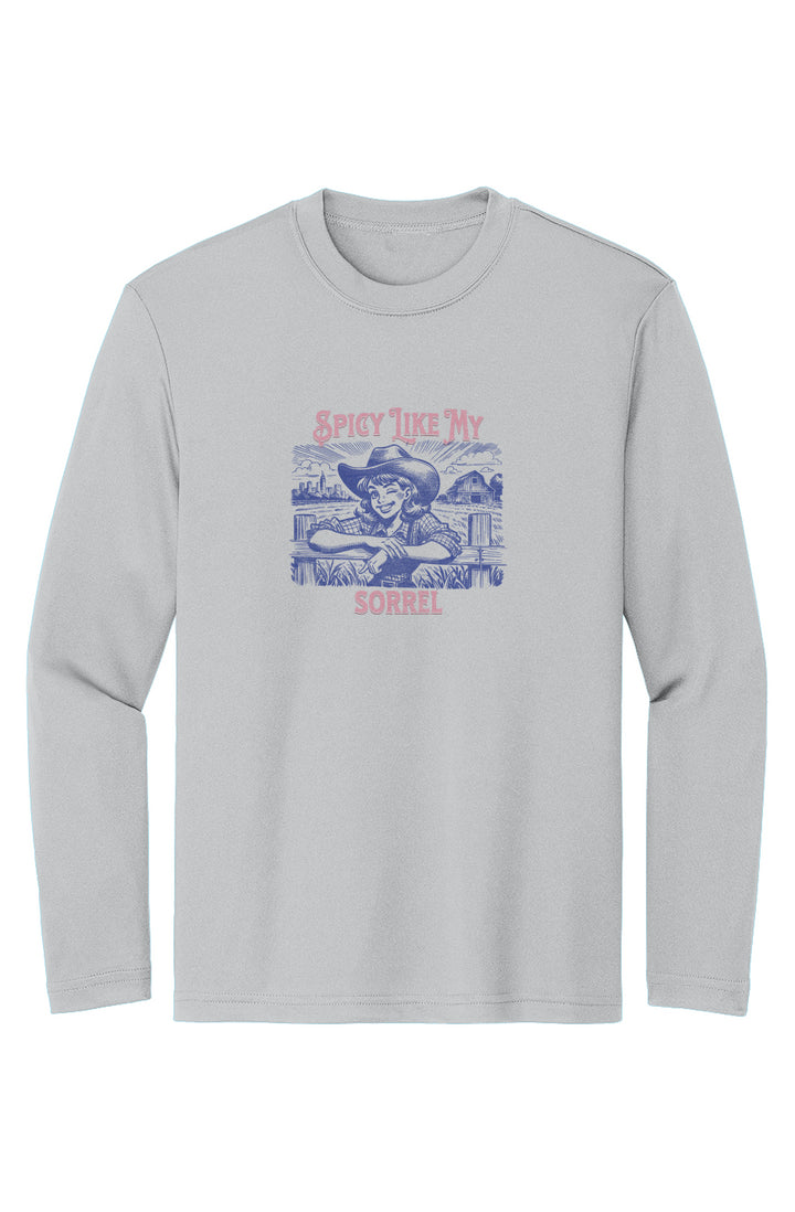Spicy Like My Sorrel Girls Sport-Tek Moisture-Wicking Long Sleeve Tee