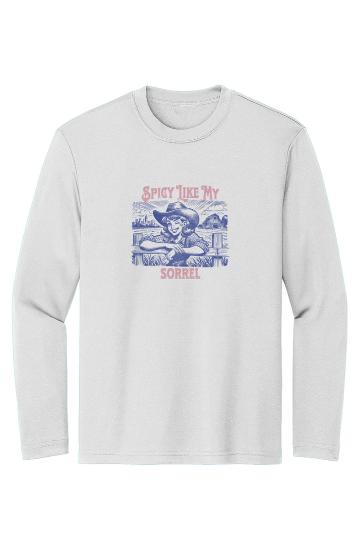 Spicy Like My Sorrel Girls Sport-Tek Moisture-Wicking Long Sleeve Tee