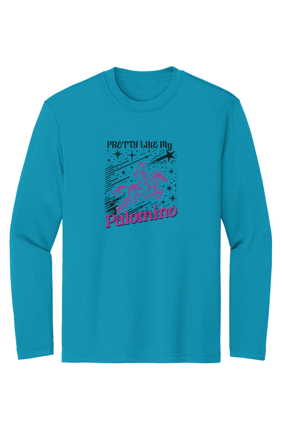 Pretty Like My Palomino Girls Sport-Tek Moisture-Wicking Long Sleeve Tee