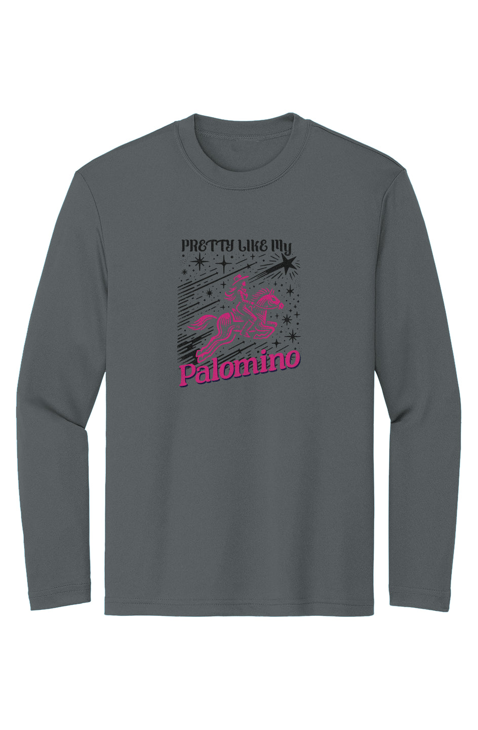Pretty Like My Palomino Girls Sport-Tek Moisture-Wicking Long Sleeve Tee