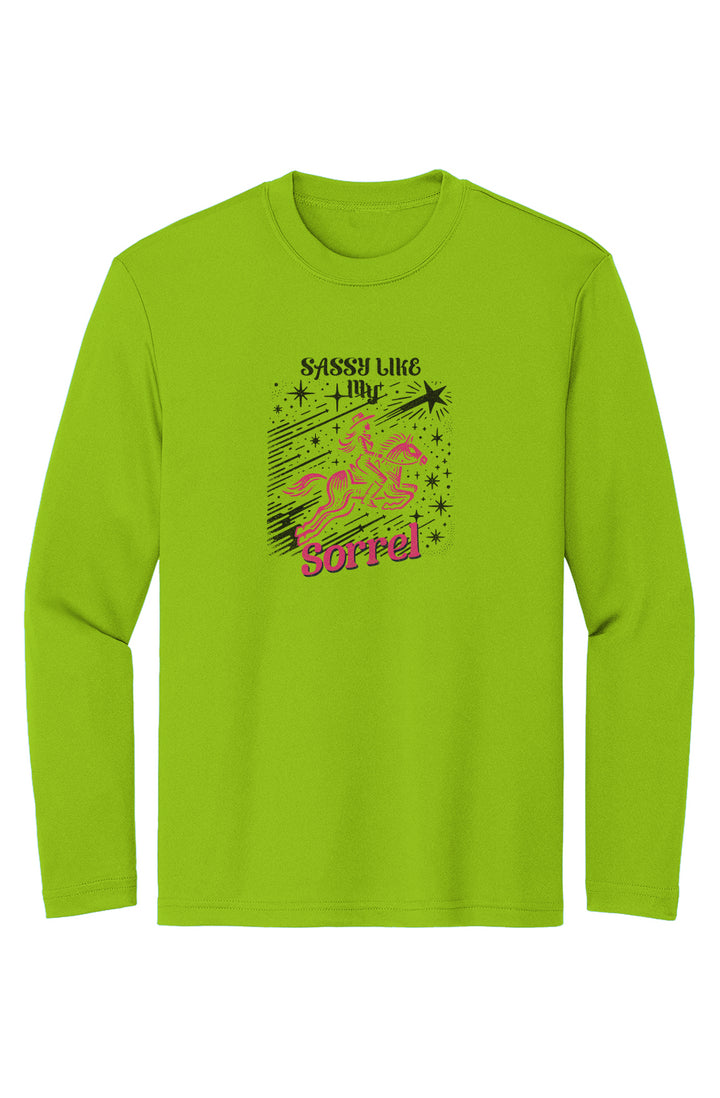 Sassy Like My Sorrel Girls Sport-Tek Moisture-Wicking Long Sleeve Tee
