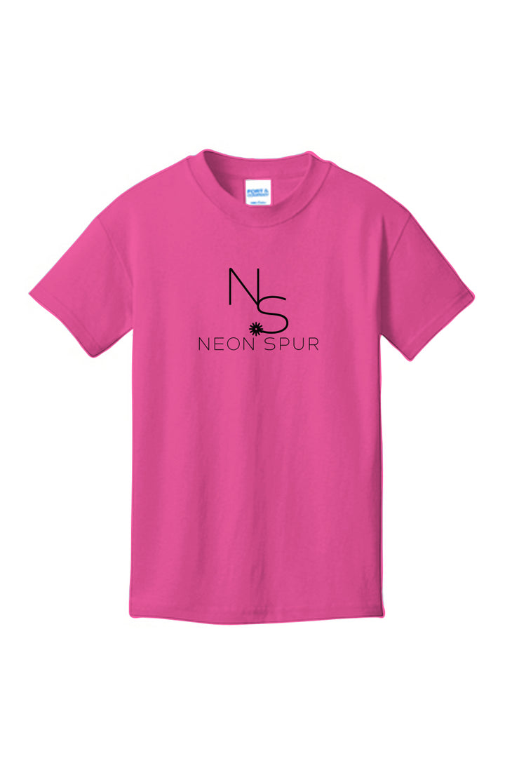 Girls Neon Spur Logo Cotton Tee