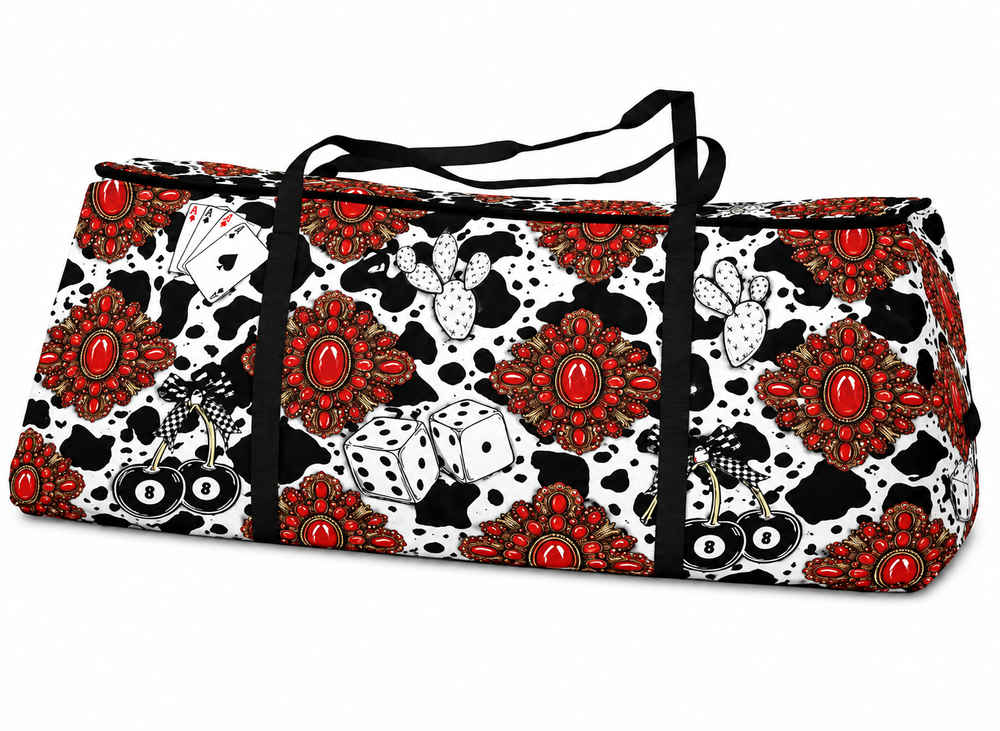 Red Turquoise Western Icon Hay Storage Bag Neon Spur
