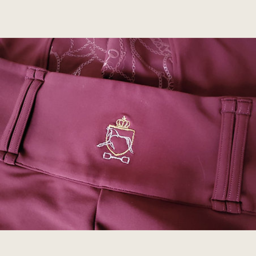 Burgundy Bridle Chain Silicone Grip Breeches