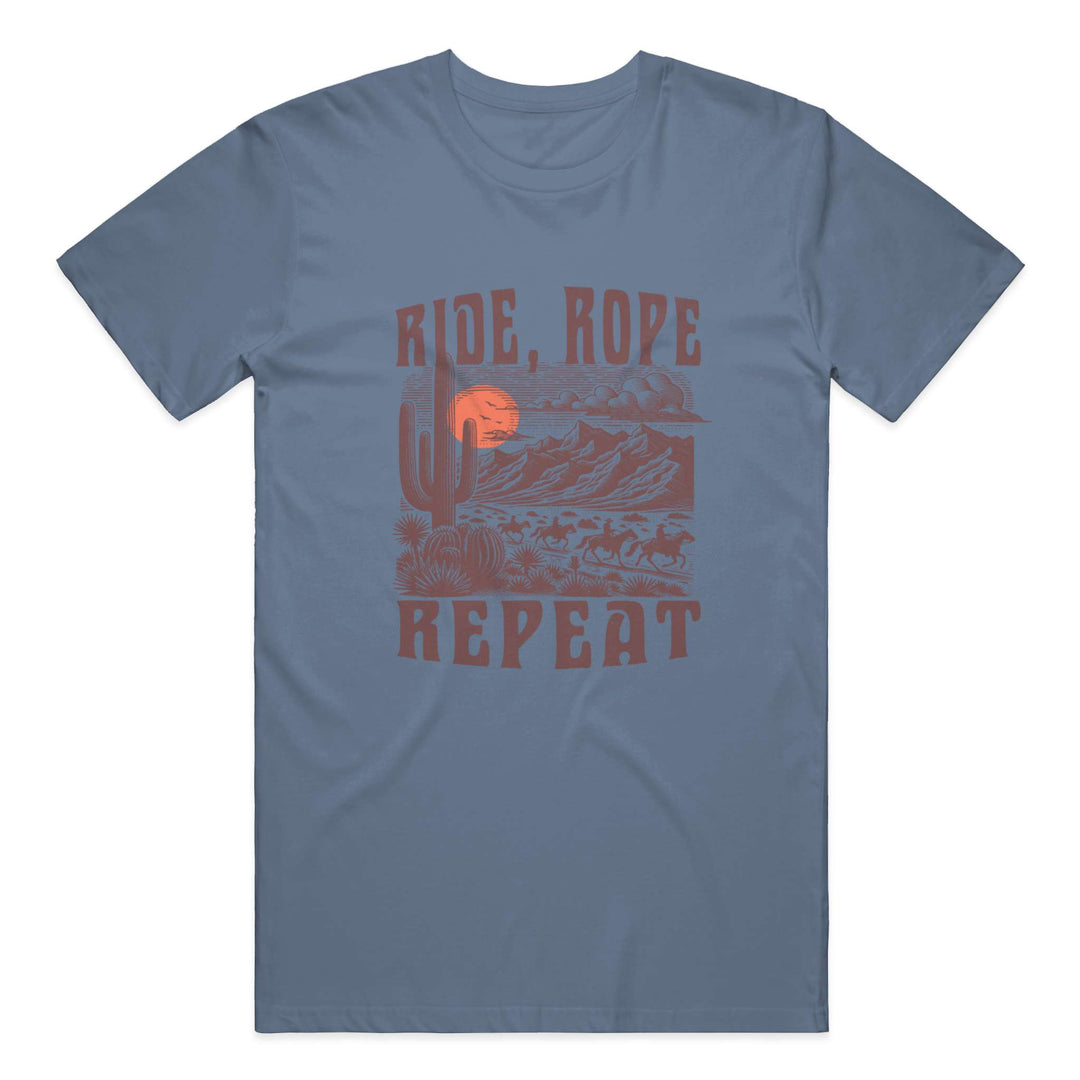 Ride Rope Repeat Mens Heavyweight T-Shirt