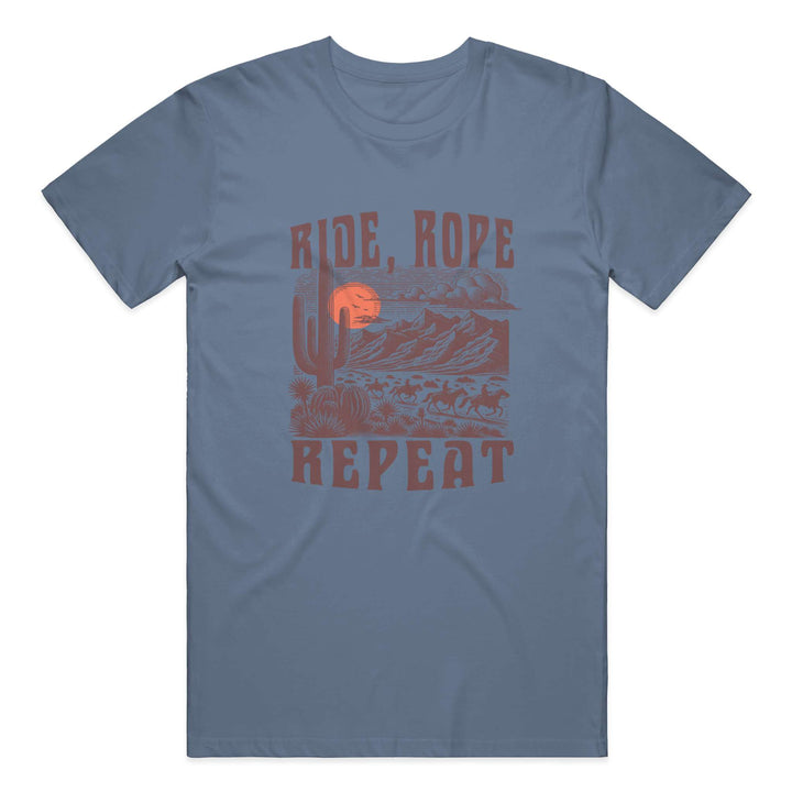 Ride Rope Repeat Mens Heavyweight T-Shirt