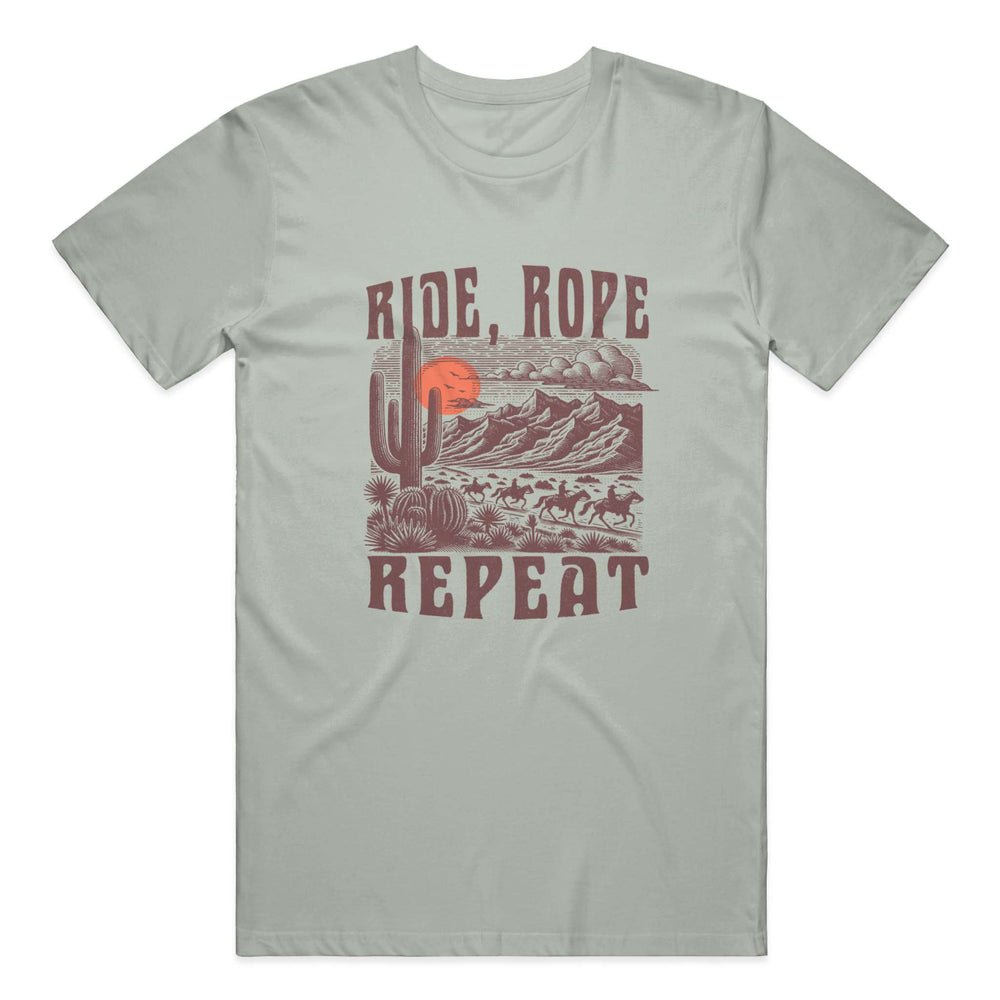Ride Rope Repeat Mens Heavyweight T-Shirt