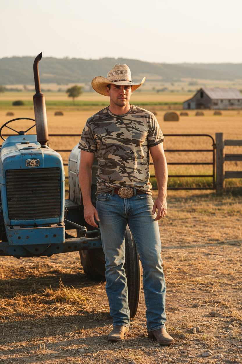 Neon Spur Logo Camo Cotton Tee