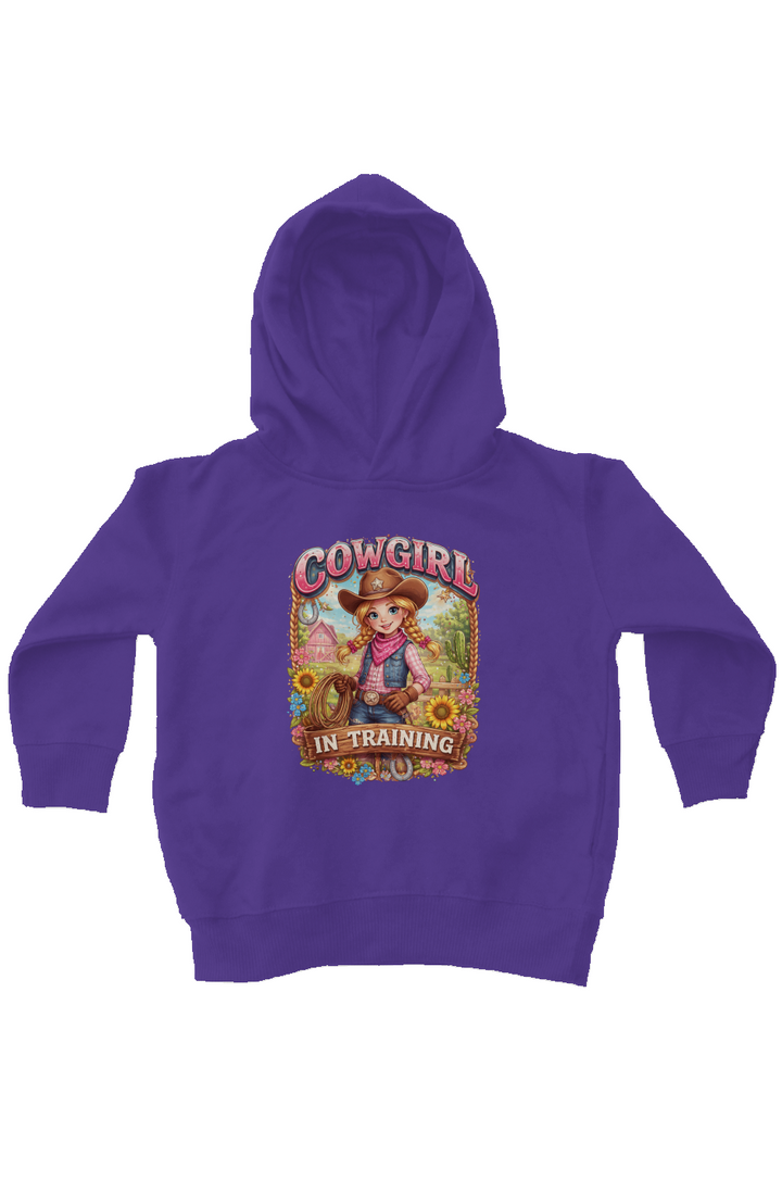 Cowgirl In Training Girls Fleece Pullover Hoodie