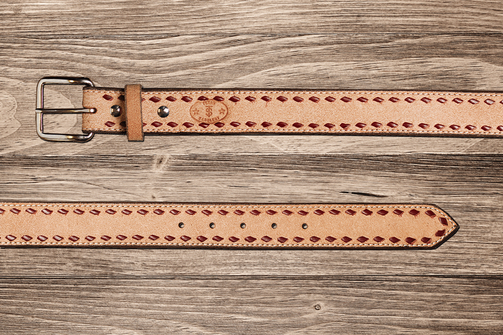 Roughout Buckstitch Leather Belt