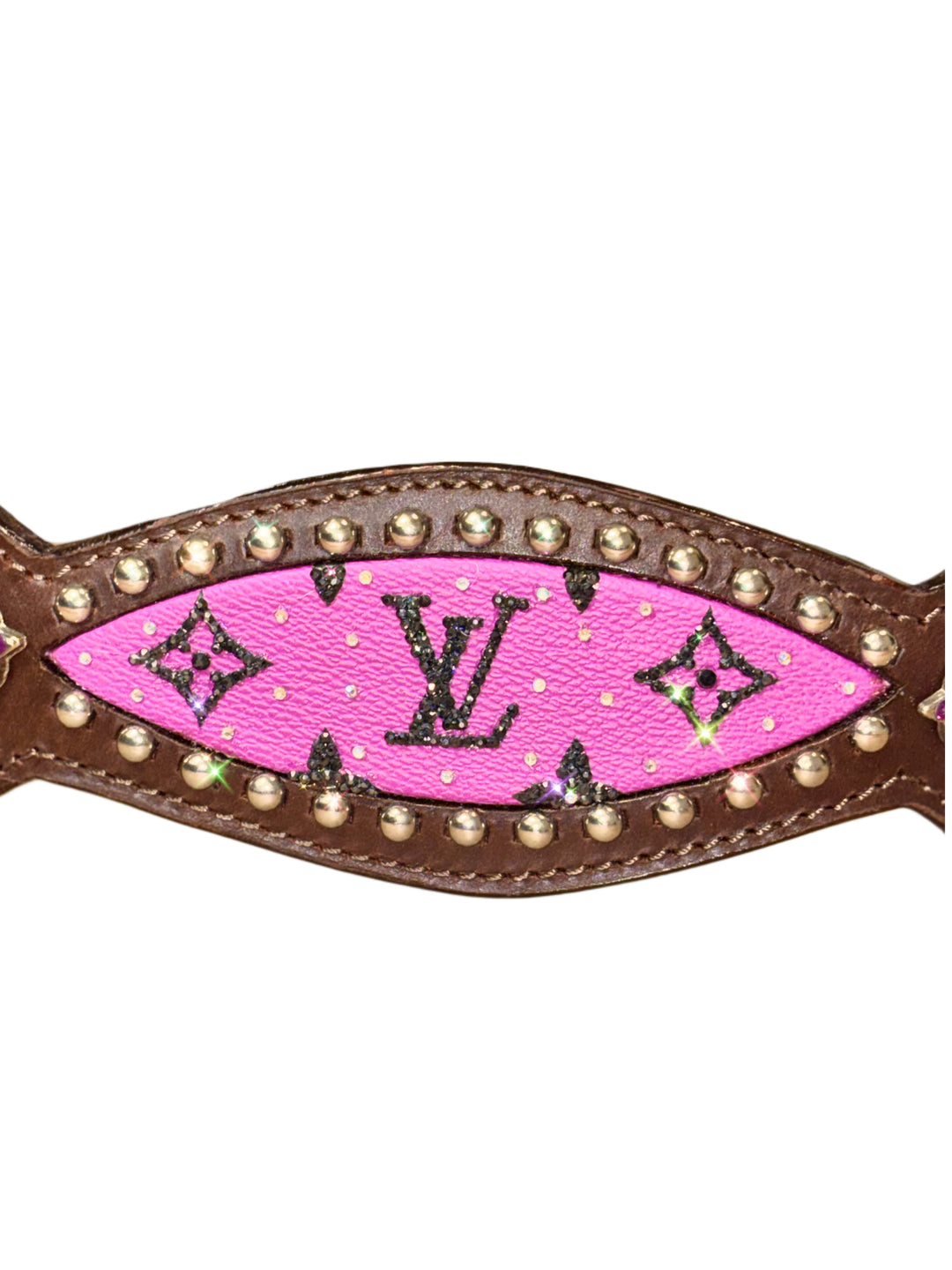 Rhinestone Purple LV Wither Strap