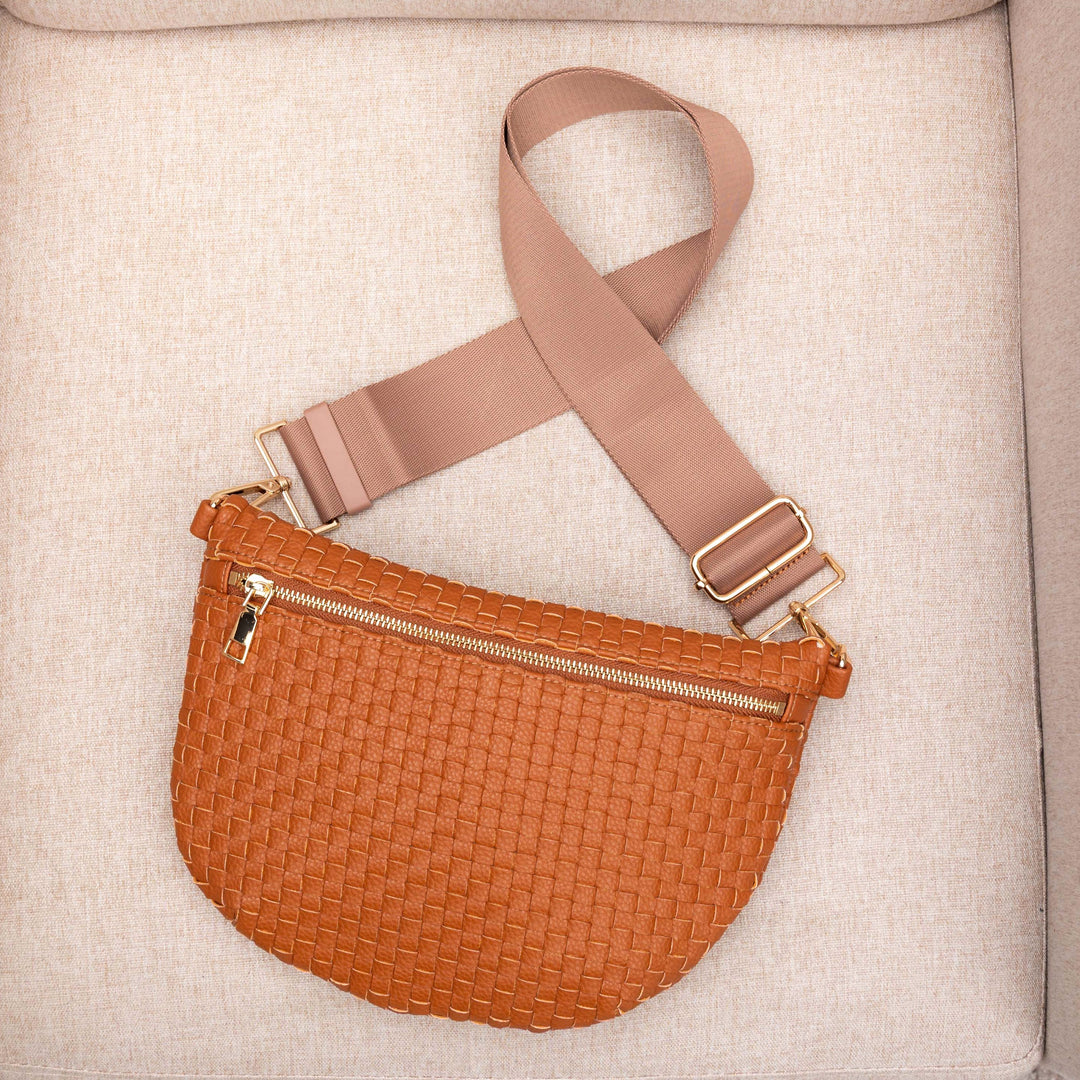 Vivienne Solid Woven Crossbody Sling Bag Aili's Corner