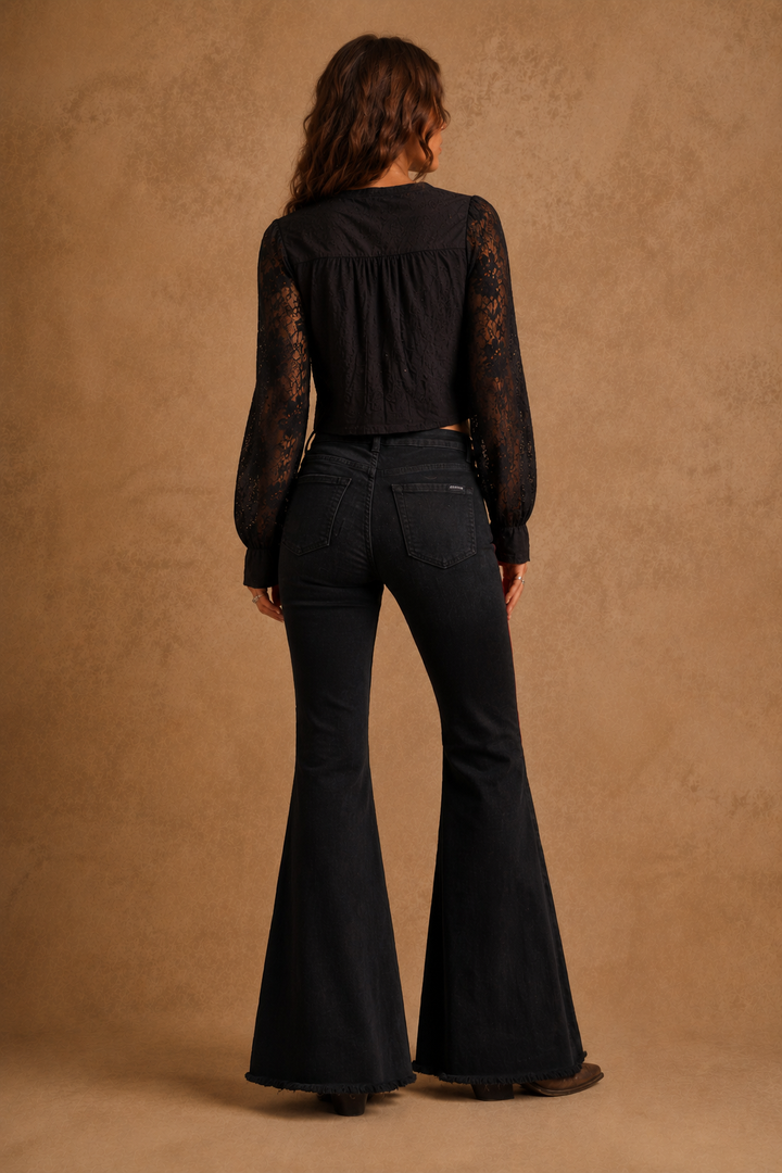 Velvet Riot Bell Bottom Lipstick Jeans GJG DENIM