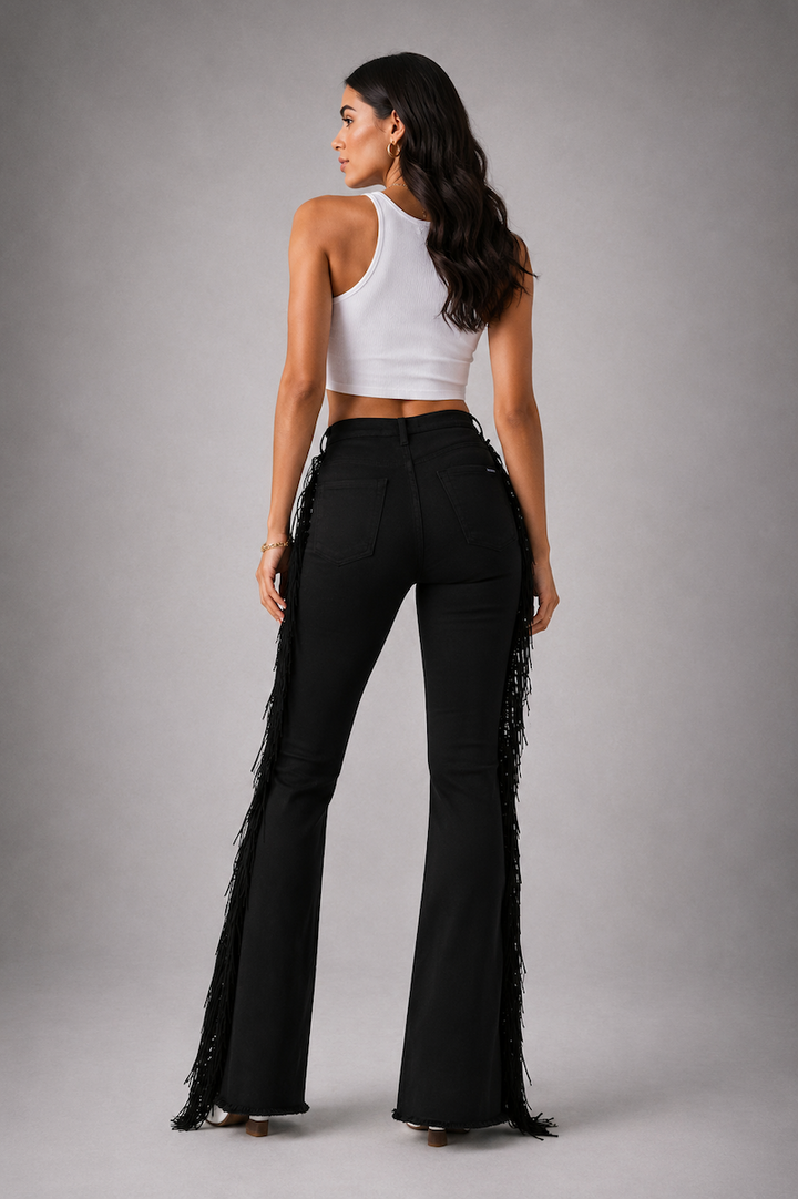 Texas Sun Bell Black Denim Bottom Jeans GJG DENIM