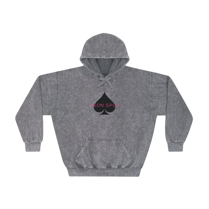 Pink Neon Spur Spade Mineral Wash Hoodie