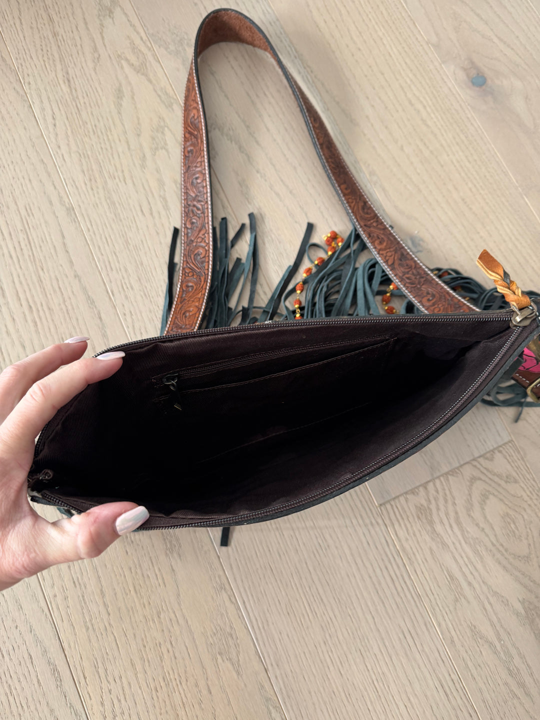 Howdy Tooled Leather Handbag