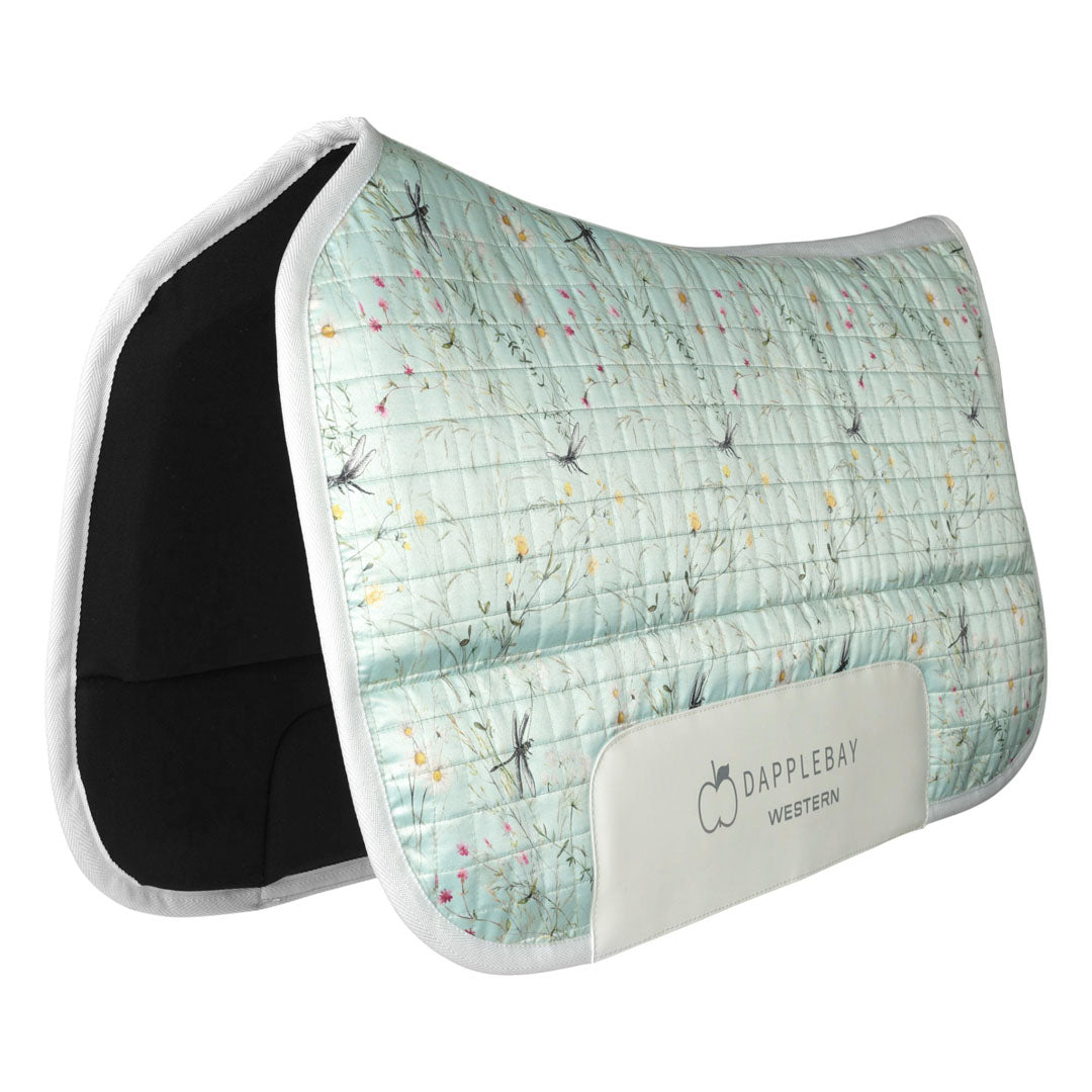 Dapplebay Dragonfly Meadow Western Saddle Pad-Green Breeches.com