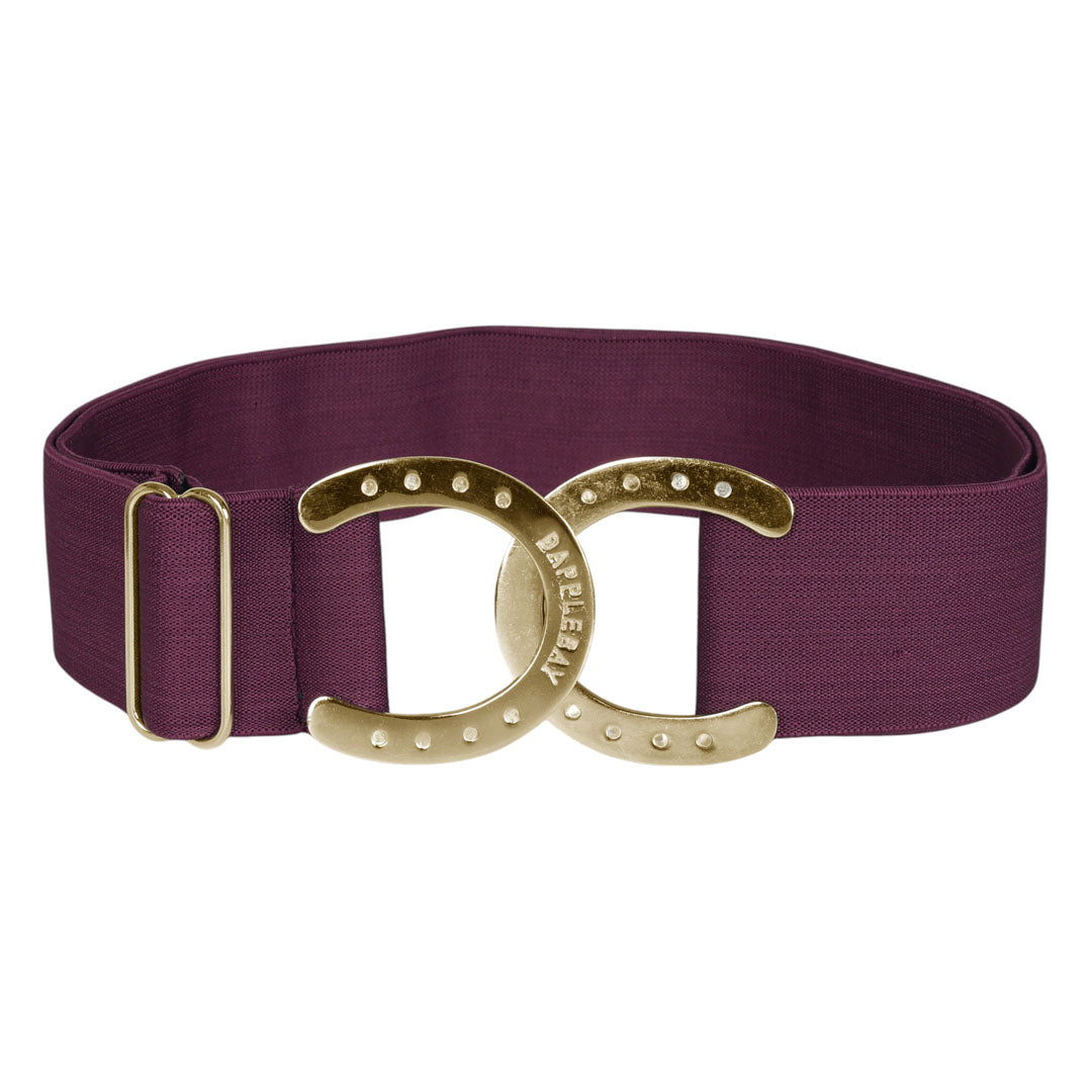 Dapplebay Horse Shoe Elastic Belt-Plum