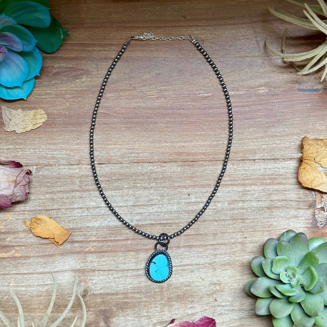 FREE Sterling Silver Necklace + MJ Sky Blue Turquoise Charm The Bijoux FAB Jewelry
