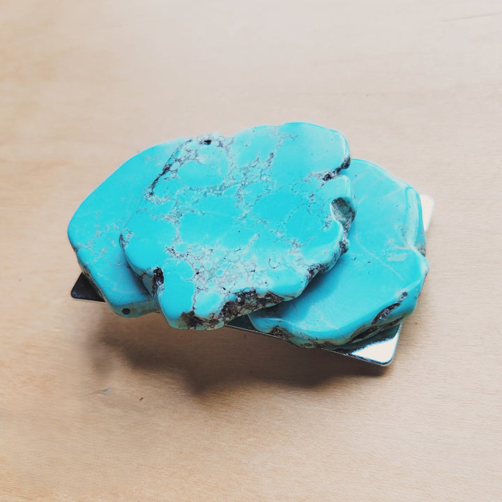 Triple Turquoise Slab Belt Buckle