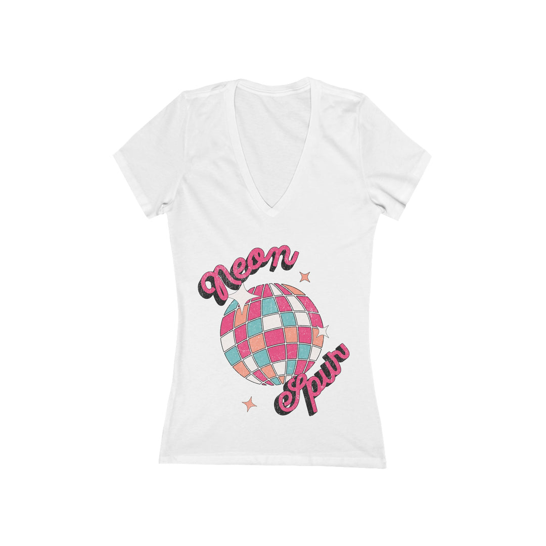 Disco Neon Spur Short Sleeve Deep V-Neck Tee